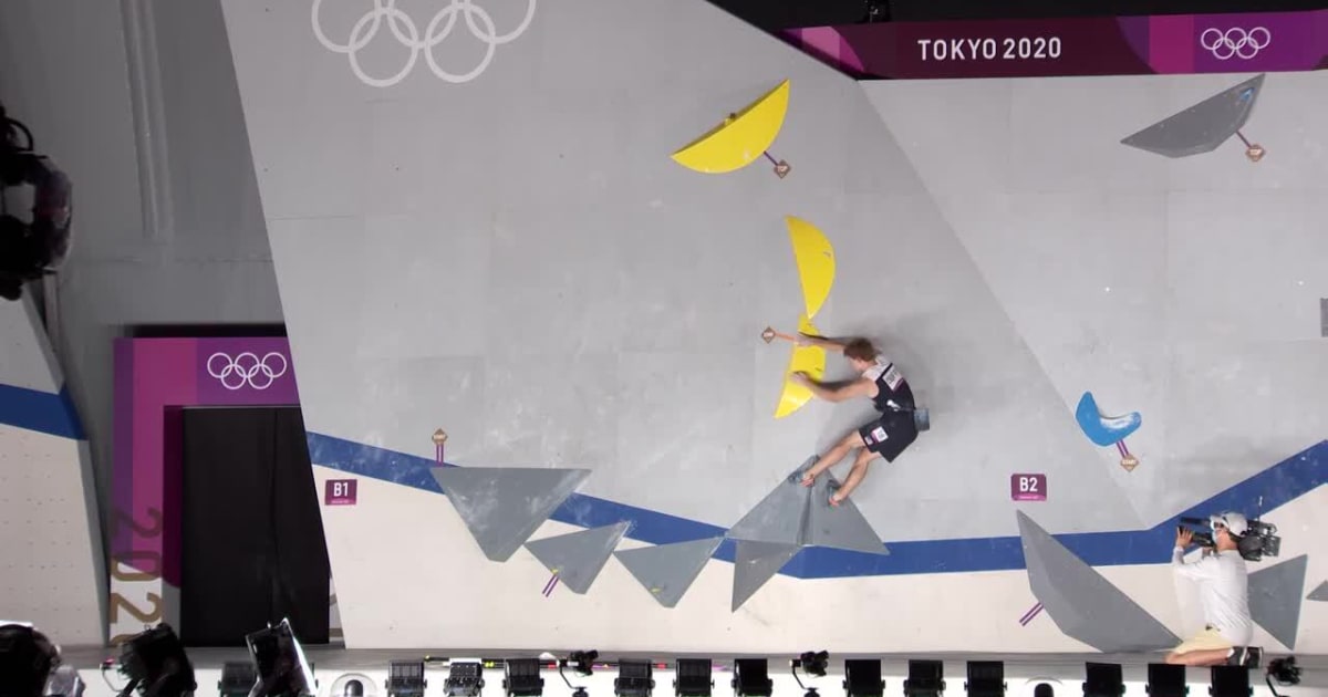 Team USA Colin Duffy Competes in the Bouldering Portion of FirstEver